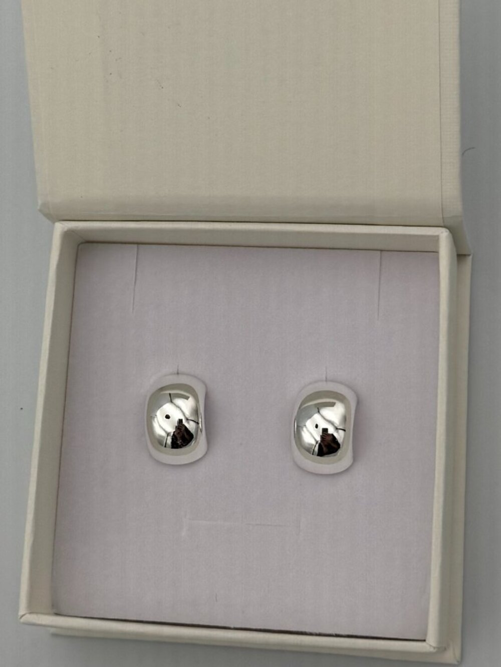 Heaven Mayhem Ky Hoop Smooth Silver Earrings HEA-FA-012 NIB